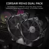 Corsair RS140 140 mm korpusa ventilators 2 iepakojumā Melns