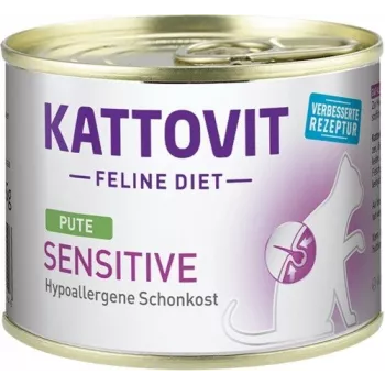 KATTOVIT Sensitive Turkey - mitrā kaķu barība - 185g
