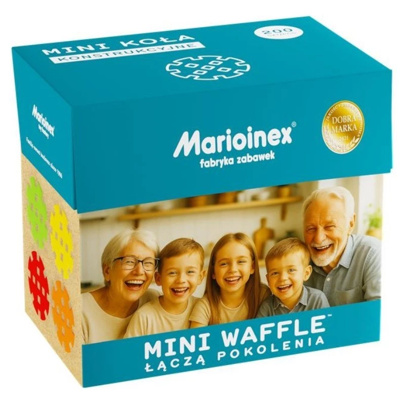 Rotaļlietu celtniecības bloki Marioinex Mini Waffle Building Blocks Senior Set — 200 gab., daudzkrāsains, ieteicamais vecums 6+