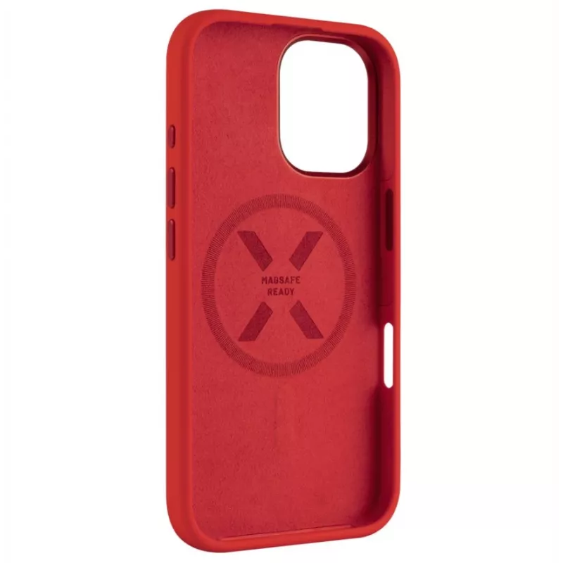 Fixed MagFlow | Aizmugures vāciņš | Apple | iPhone 16 | Šķidrais silikons | Sarkans