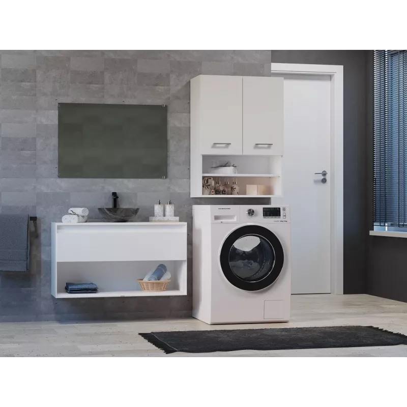 Topeshop POLA MINI DK balts vannas istabas uzglabāšanas skapis Balts