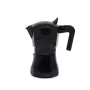 Moka katliņš Maestro MR-1658-3 — alumīnija plīts kafijas automāts, 3 krūzes (0,15 L), melns, ar salokāmu vāku