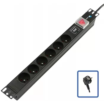 Lanview POWER STRIP 19 - 6 WAYS - 1U (TUPS047)