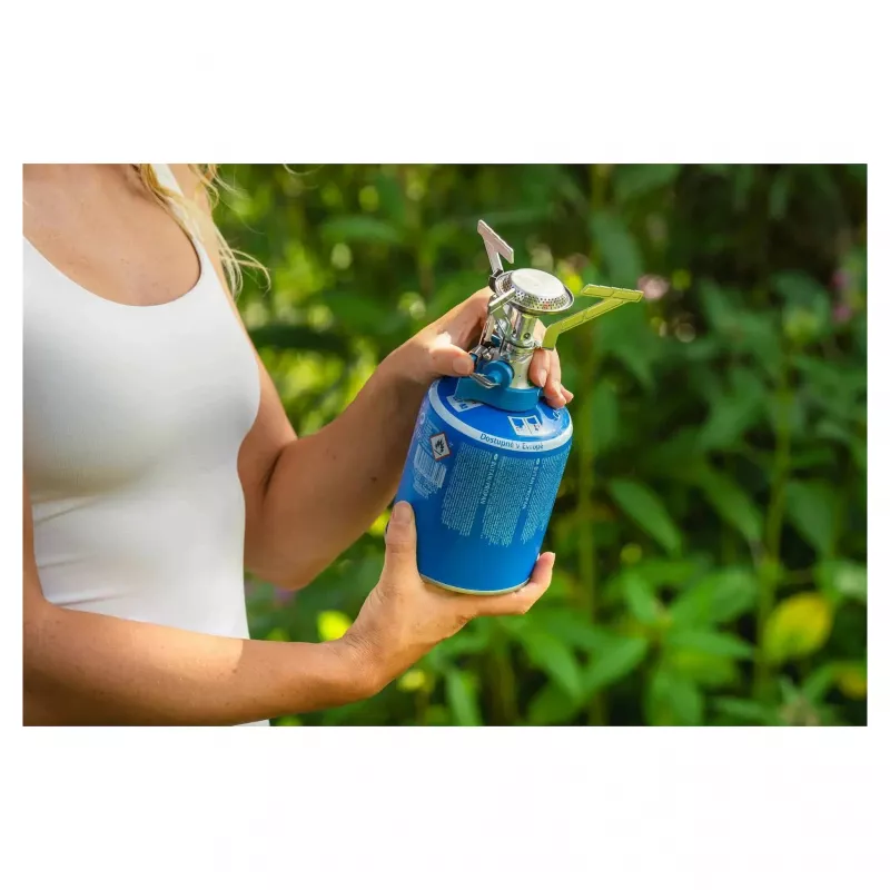 Šķidrās degvielas kempinga plīts Campingaz 2227139 — viena degļa, dabasgāze, 240 g, 60 mm augstums, 10 cm diametrs