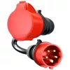 Adapteris Gemini flex 22 kW CEE sarkanam trīsfāzu strāvai 32A > CEE sarkans 16A melns 30cm