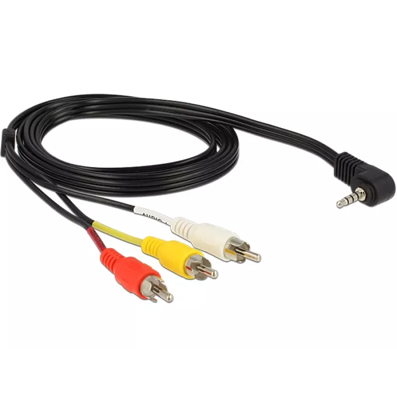 Video kabeļa adapteris DeLOCK 84504 1,5 m 3,5 mm 3 x RCA melns
