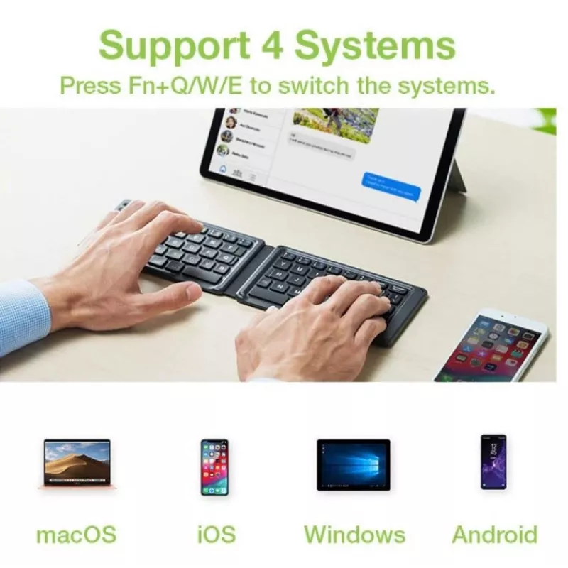Bluetooth 3.0 salokāma bezvadu tastatūra