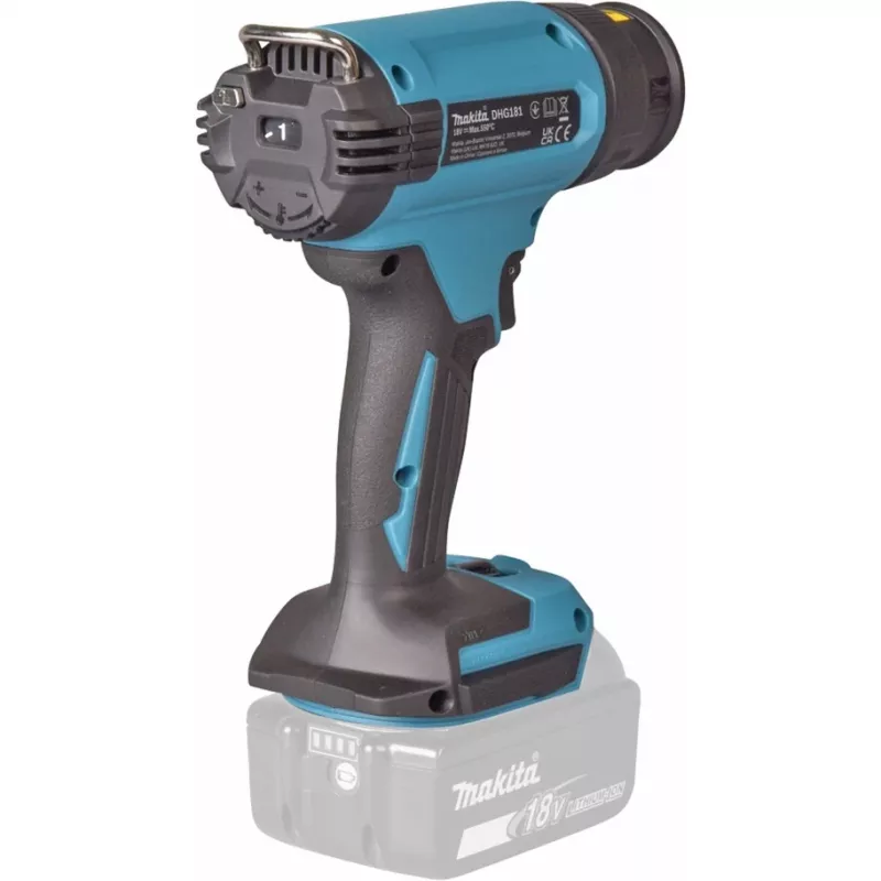 Makita DHG181ZK - Karstā gaisa pūtējs - Bezvadu - 120 - 200 l/min - bez akumulatora, bez lādētāja - 18 V (DHG181ZK)