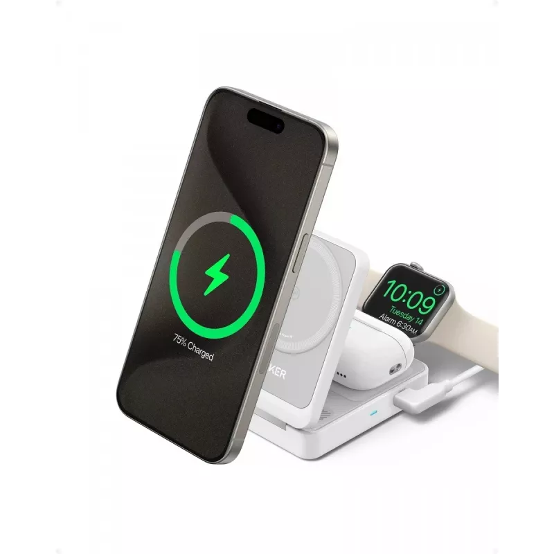 MagGo 3-in-1 15W salokāms balts EU