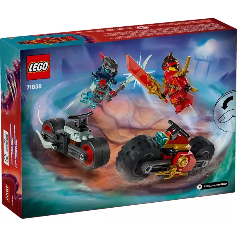 LEGO konstruktora komplekts NINJAGO 71838 Kai motocikla ātruma sacīkstes — 79 detaļas, 2 minifigūras, vecums 6+, izmēri 40×30×90 mm