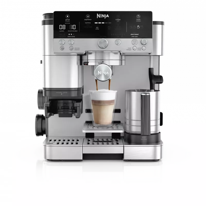 Espresso automāts Ninja ES601EU — 2 L ūdens tvertne, 1 tases tilpums, melns/nerūsējošais tērauds