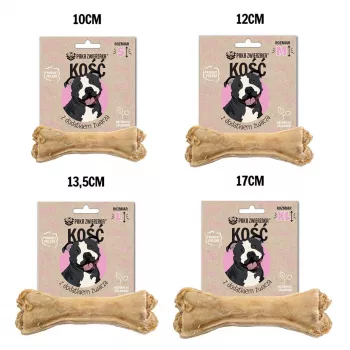 Suņu košļājamais kauls PAKA ZWIERZAKA L 13.5 cm, 70 g — zobu kopšanas našķis ar tripiem, liellopa gaļas garša