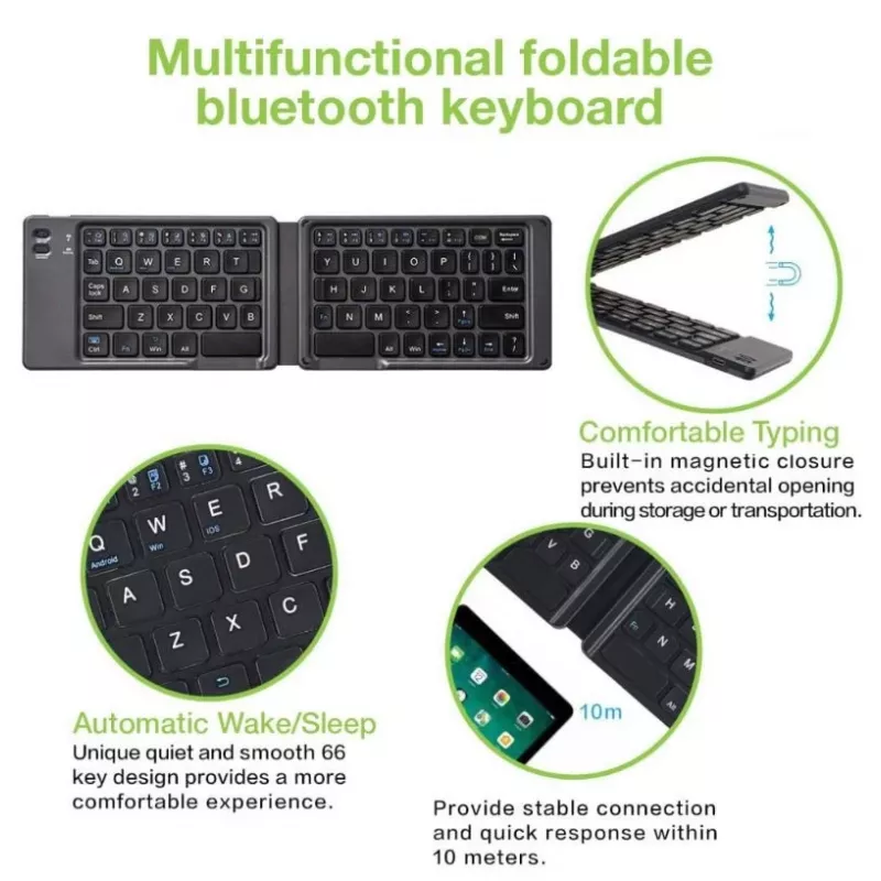 Bluetooth 3.0 salokāma bezvadu tastatūra