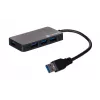 USB centrmezgls NATEC Moth 4 pieslēgvietu USB 3.2 Gen 1 Type-A (5000 Mbit/s), ar USB barošanu, melns, 0,15 m kabelis