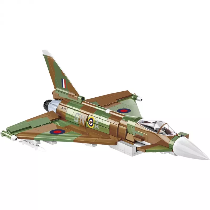 Celtniecības bloki Cobi Eurofighter Typhoon FGR4 „GiNA” — 577 gab., no 8 gadu vecuma, gaiši pelēks/zaļš/brūns