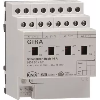 GIRA 100400 komutācijas izpildmehānisms 4 kanālu 16A KNX/EIB REG