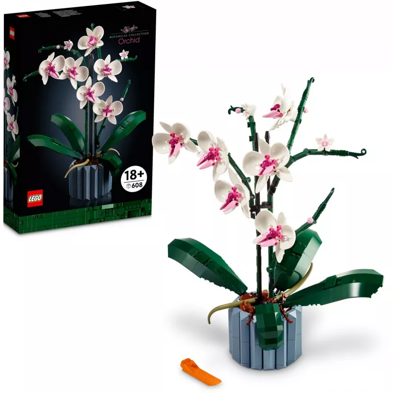 LEGO 10311 Icons Orchid Mākslīgā auga būvēšanas komplekts ar ziediem, mājas dekora aksesuārs pieaugušajiem, Botāniskā kolekcija, dāvana sievai vai vīram