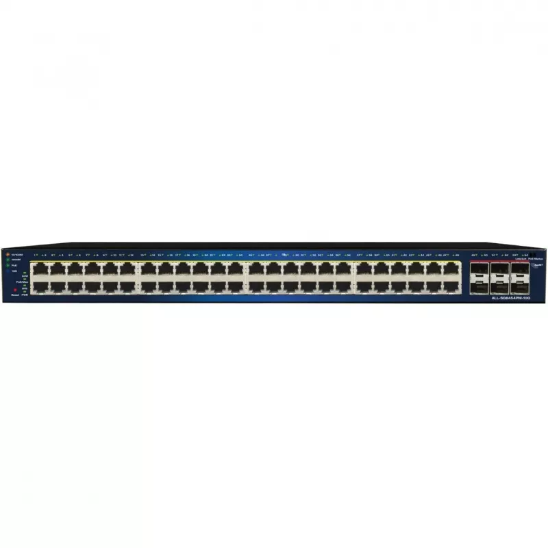 Pārvaldāms PoE komutators ALLNET ALL-SG8454PM-10G ar 48+6 PoE pieslēgvietām un 10G augšupsaitēm