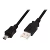 Digitus ASSMANN - USB kabelis - USB Type A, 4 kontaktu (vīr.) - Mini-USB, Type B (vīr.) - 1 m (USB / Hi-Speed USB) - formēts - melns (AK-300108-010-S)