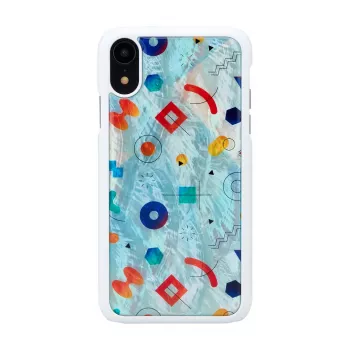 Viedtālruņa maciņš iKins iPhone XR — balts Poppin Rock aizsargapvalks