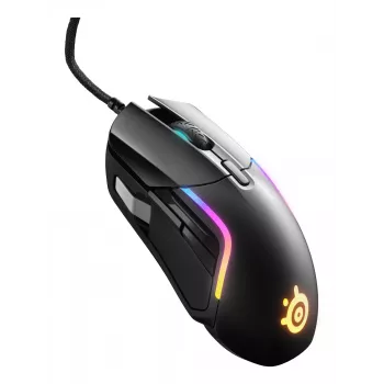 Gaming pele STEELSERIES Rival 5 — labā roka, TrueMove Air sensors, 18 000 DPI, 9 programmējamas pogas, USB Type-A, IP54