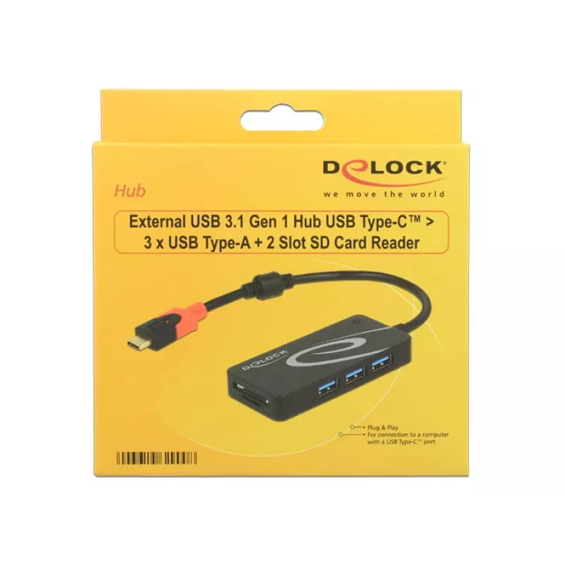 USB centrmezgls DeLOCK USB 3.0 Type-C 3 pieslēgvietas