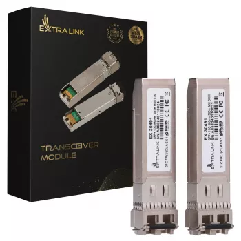 Extralink SFP+ modulis 10G 2 gab. komplektā, 10 Gbps, 850 nm, 300 m, daudzmodu