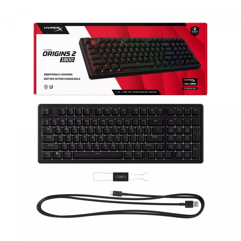 HyperX Origins 2 1800 tastatūra melna