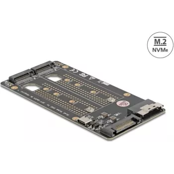 DELOCK SFF-8654 8i uz 2x M.2 Key M NVMe SSD pārveidotājs, modelis 64295