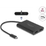 DELOCK adapteris USB Type-C uz 2× DisplayPort 4K 60 Hz — modelis 64308
