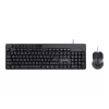 Vadu pilna izmēra tastatūra Gembird KBS-UM-04 USB QWERTY US English ar peli, melna, 1,5 m kabelis