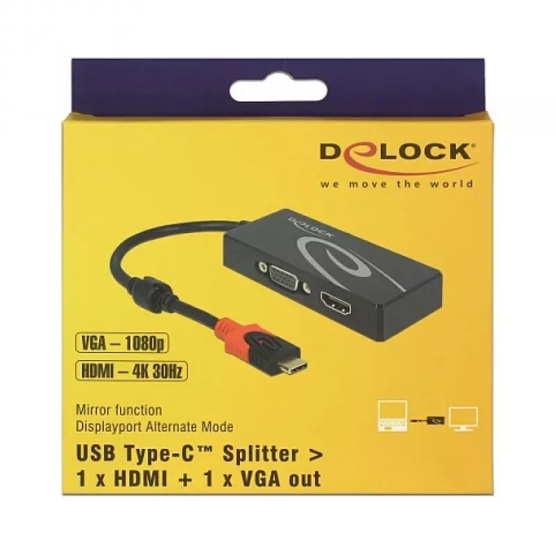 USB grafikas adapteris DeLOCK 87730 3840 x 2160 pikseļi Melns