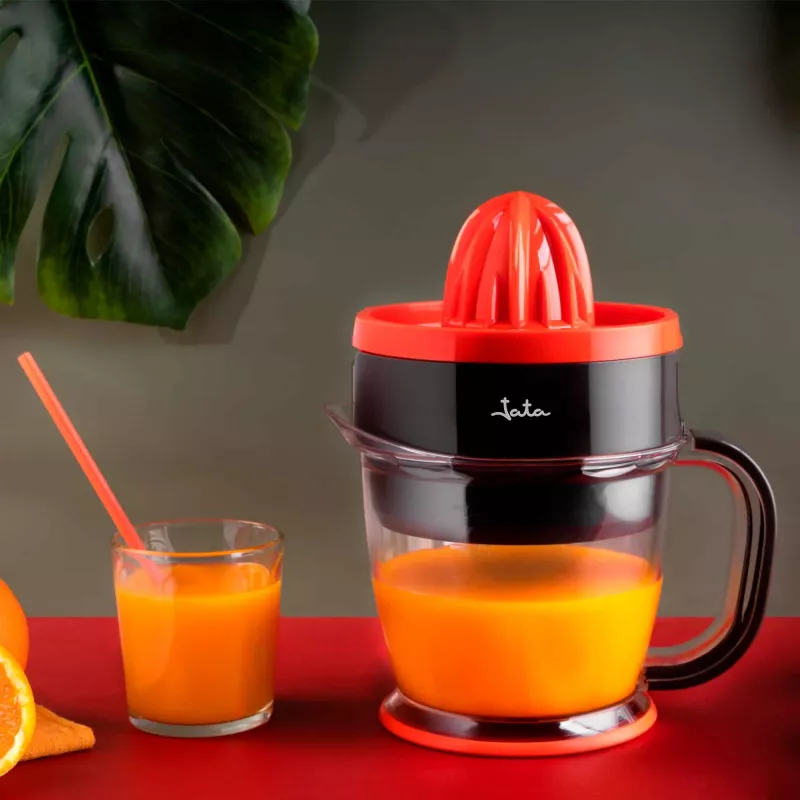 Elektriskā citrusaugļu prese JATA JEEX1422 1,2 L 40 W melna sarkana caurspīdīga