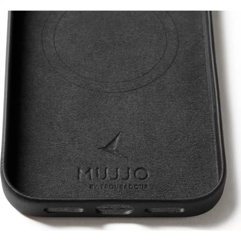 Mujjo Full Leather Case vāciņš priekš iPhone 17 Pro Max Melns