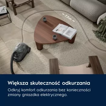 Electrolux EB31C1DB cilindriskais putekļsūcējs 750W, 3 L putekļu maiss, HEPA filtrs, teleskopiska tērauda caurule