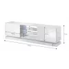 TV cabinet cama meble QIU 160 — MDF balta gloss, 1600×420×570 mm