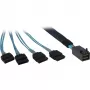 Kabelis SFF 8643/4x SATA Inter-Tech 0,5m