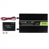Strāvas pārveidotājs zaļa Cell INV07, līdzstrāva 12 V uz maiņstrāvu 230 V, 300 W, 50 Hz, C tipa kontaktdakša, melns