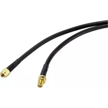 SpeaKa Professional antenas pagarinātāja kabelis [1x RP-SMA spraudnis - 1x RP-SMA ligzda] 1,00 m Melns (SP-9226156)