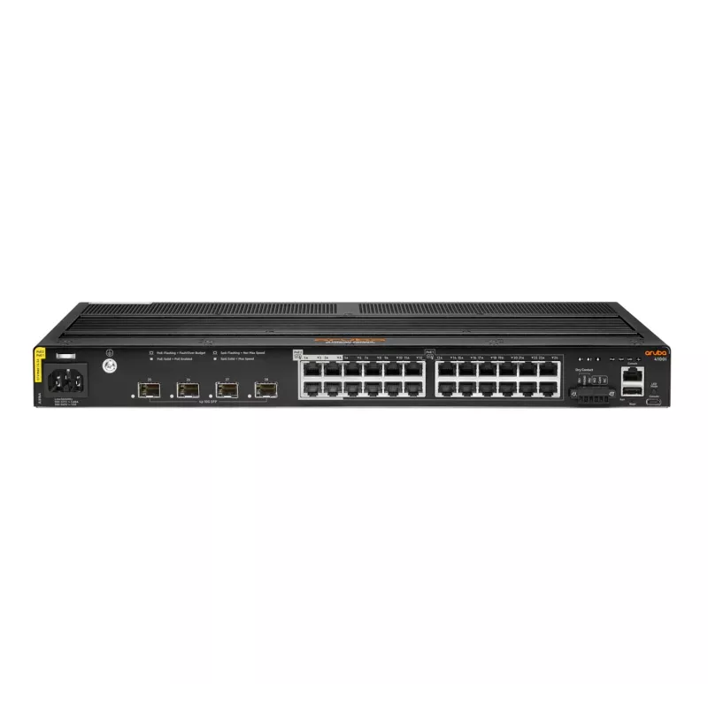 HPE - Aruba 4100i - komutators - 20 x 10/100/1000 (PoE 4. klase) + 4 x 10/100/1000 (PoE 6. klase) + 4 x SFP+ PoE 4. klase / PoE 6. klase