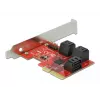 SATA PCI Express x4 karte DeLOCK 6 portu zema profila formas faktors