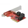 SATA PCI Express x4 karte DeLOCK 6 portu zema profila formas faktors