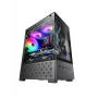 TACENS Mars Gaming MC-SE2 — Mini-ITX / Micro-ATX, melns, sānu logs, apakšā izvietots barošanas bloks, atbalsta 2x2,5 collu + 1x3,5 collu