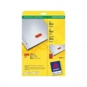 Pašlīmējošās printera etiķetes Avery L6036-20, sarkanas, A4, 25.4×10 mm, 3780 etiķetes (20 loksnes)