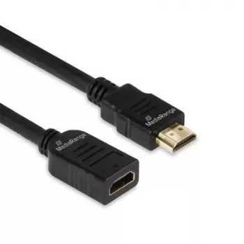 HDMI pagarinātāja kabelis MediaRange MRCS256, HDMI 2.0, 18 Gbit/s, ARC, HDMI Type A spraudnis uz sievišķo, 2 m, melns