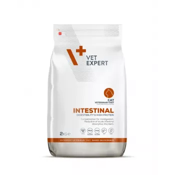 Sausā barība VETEXPERT Veterinary Diet Intestinal kaķiem, 2 kg — mājputnu gaļas, 38% proteīna, 20% tauku, bez lipekļa un sojas