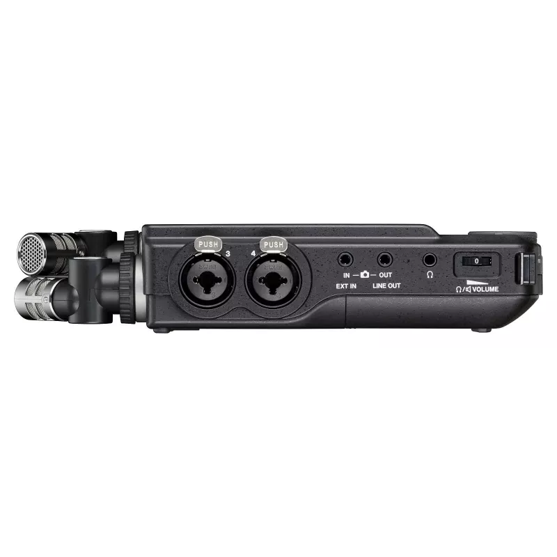 Portatīvais daudzceliņu audio ierakstītājs Tascam Portacapture X8 — 6 kanāli, 24/32 biti, līdz 96 kHz, 4 XLR/TRS kombinētās ieejas, SD karte, USB‑C, baterija vai tīkls