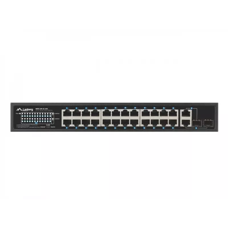 Lanberg RSFE-24P-2C-250 tīkla slēdzis, neuzraudzīts Gigabit Ethernet (10/