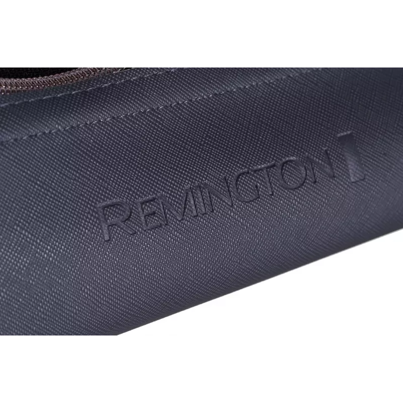 Taisnotājs Remington S8598 Warm Melns pelēka — keramikas plāksnes 11 cm, 5 siltuma līmeņi, 160–230 °C, 3 m vads, pārnēsāšanas maciņš