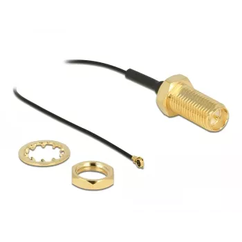 Antenas kabelis DeLOCK RP-SMA ligzda starpsienas montāžai – I-PEX MHF 4 spraudnis 0.81 35 cm